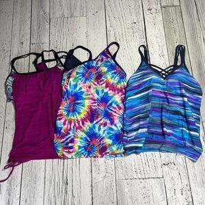 Free Country Tankini Swim Top Women's S Set Of 3 No Shorts UPF‎ 50+ Quick Dry